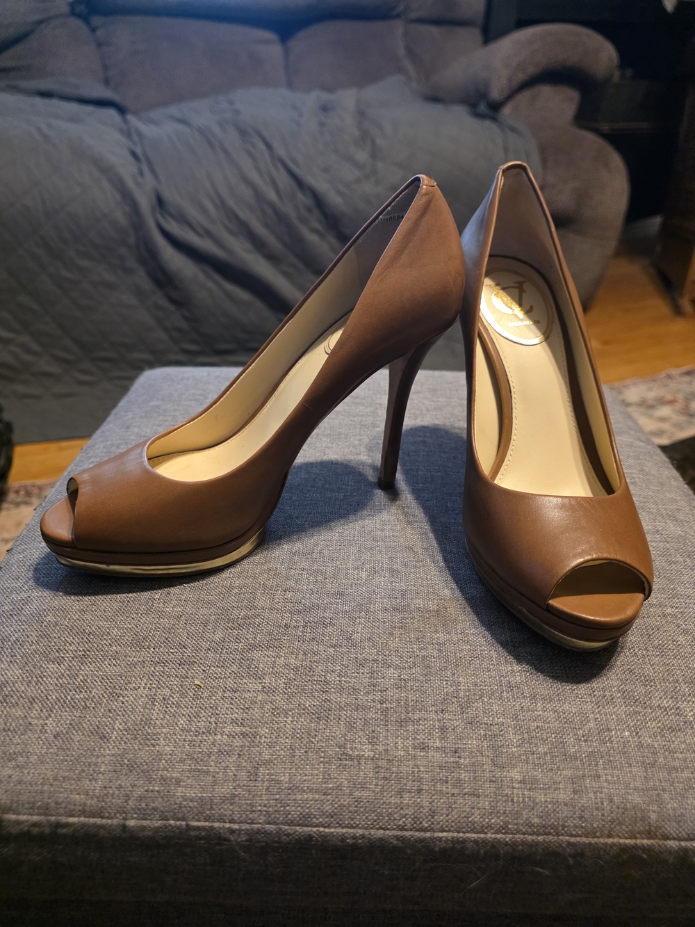 Vince Camuto Signature Brown Leather Ballet Flat